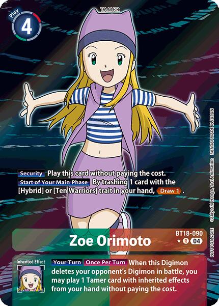 Zoe Orimoto [BT18-090] (Release Special Booster 2.0: Box Promotion Pack) [Release Special Booster 2.0] | Black Swamp Games