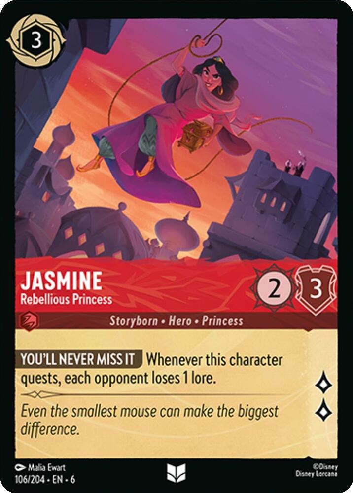 Jasmine - Rebellious Princess (106/204) [Azurite Sea] | Black Swamp Games