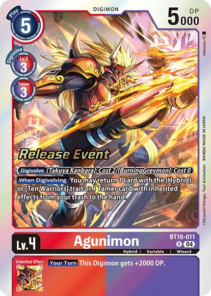 Agunimon [BT18-011] [Release Special Booster 2.0 Pre-Release Cards] | Black Swamp Games