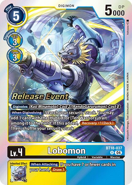 Lobomon [BT18-037] [Release Special Booster 2.0 Pre-Release Cards] | Black Swamp Games