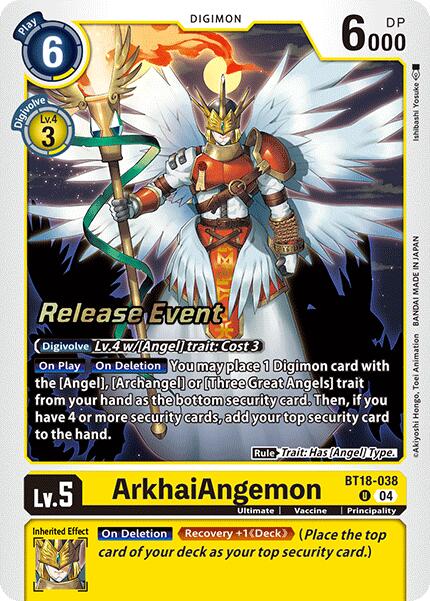 ArkhaiAngemon [BT18-038] [Release Special Booster Ver.2.0 Pre-Release Cards] | Black Swamp Games