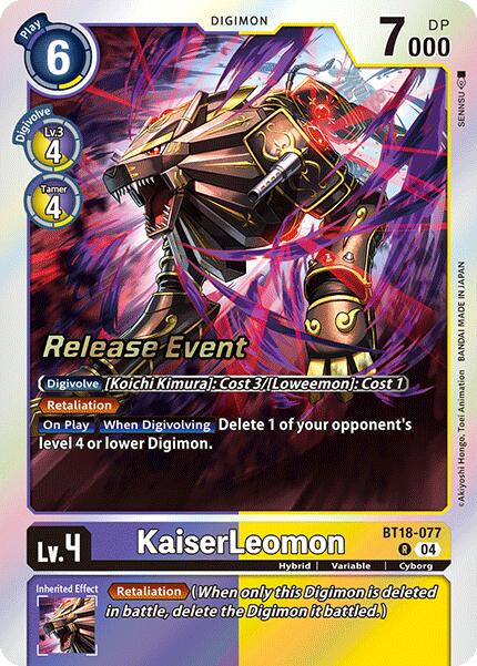 KaiserLeomon [BT18-077] [Release Special Booster Ver.2.0 Pre-Release Cards] | Black Swamp Games