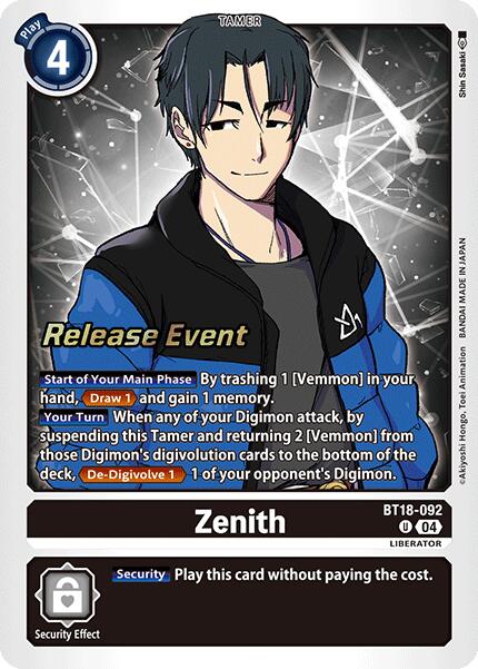 Zenith [BT18-092] [Release Special Booster Ver.2.0 Pre-Release Cards] | Black Swamp Games