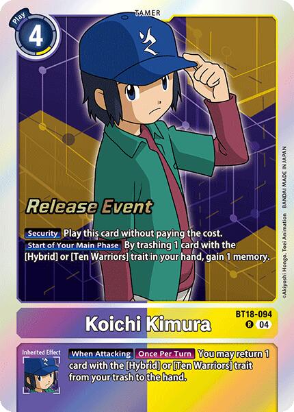 Koichi Kimura [BT18-094] [Release Special Booster Ver.2.0 Pre-Release Cards] | Black Swamp Games