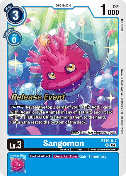 Sangomon [BT19-017] [Release Special Booster Ver.2.0 Pre-Release Cards] | Black Swamp Games