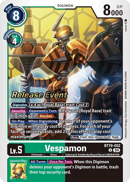 Vespamon [BT19-052] [Release Special Booster Ver.2.0 Pre-Release Cards] | Black Swamp Games