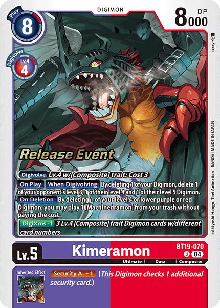 Kimeramon [BT19-070] [Release Special Booster Ver.2.0 Pre-Release Cards] | Black Swamp Games