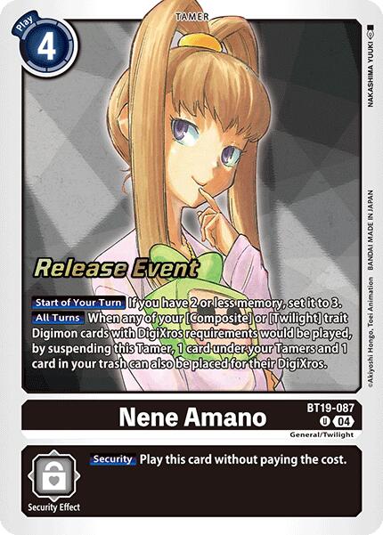 Nene Amano [BT19-087] [Release Special Booster 2.0 Pre-Release Cards] | Black Swamp Games