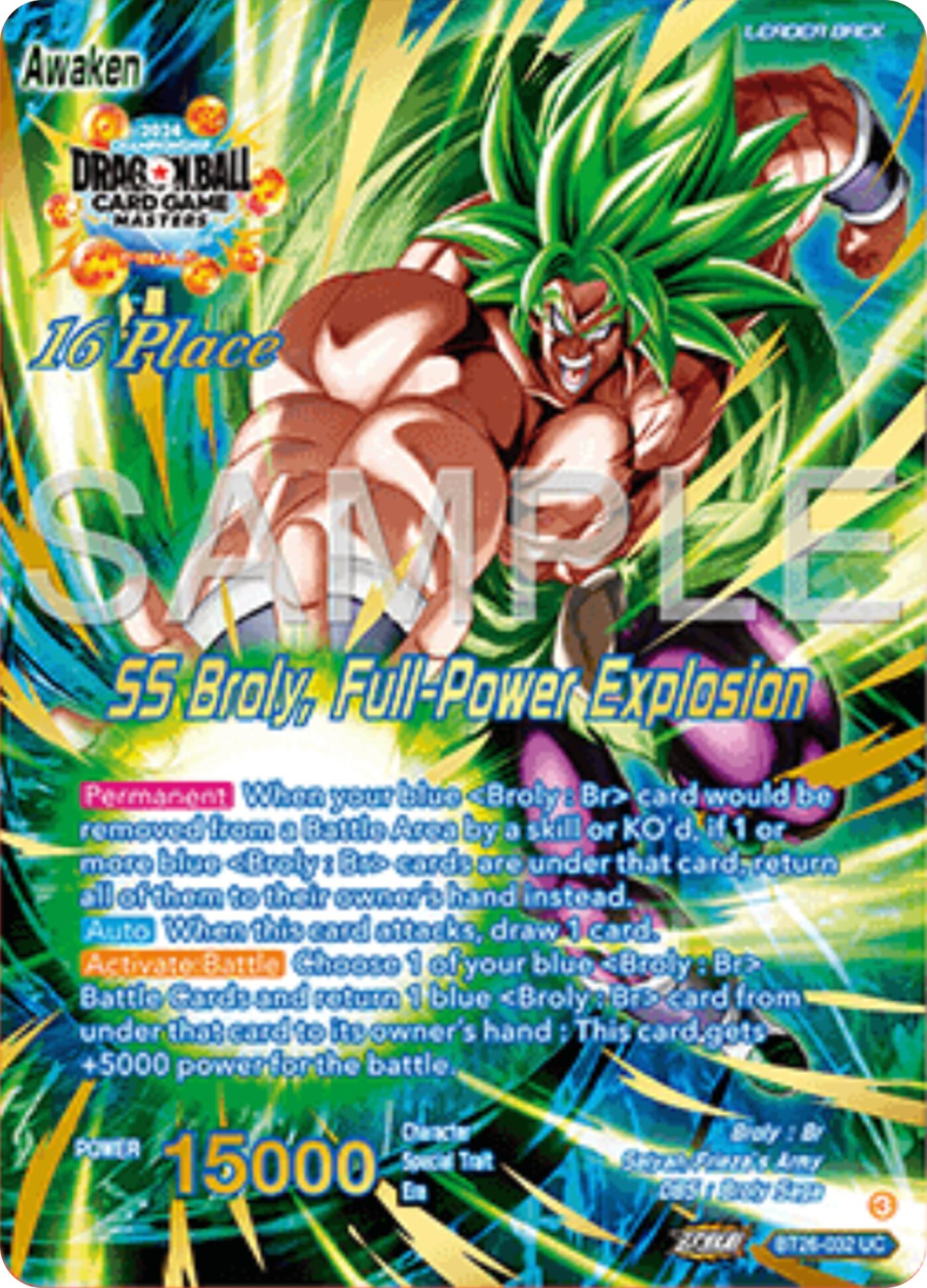 Broly // SS Broly, Full-Power Explosion (Top 16) (BT26-032) [Ultimate Advent Prerelease Promos] | Black Swamp Games