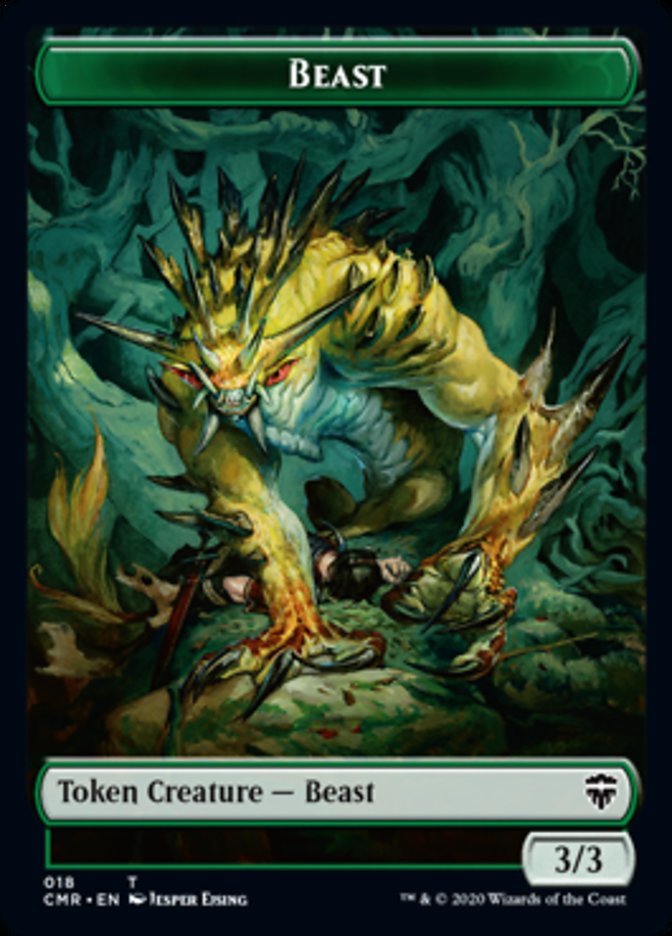 Beast (18) // Beast (19) Double-Sided Token [Commander Legends Tokens] | Black Swamp Games