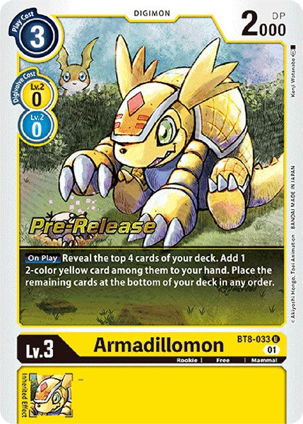 Armadillomon [BT8-033] [New Awakening Pre-Release Cards] | Black Swamp Games