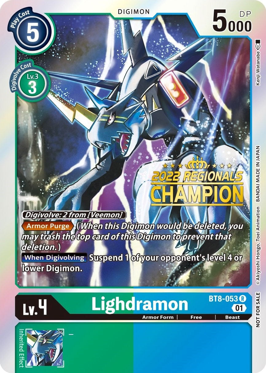 Lighdramon [BT8-053] (2022 Championship Offline Regional) (Online Champion) [New Awakening Promos] | Black Swamp Games