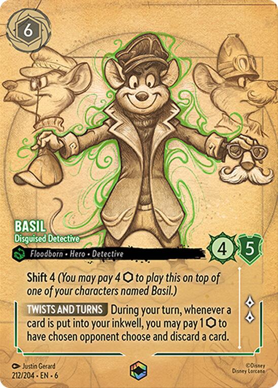 Basil - Disguised Detective (Enchanted) (212/204) [Azurite Sea] | Black Swamp Games