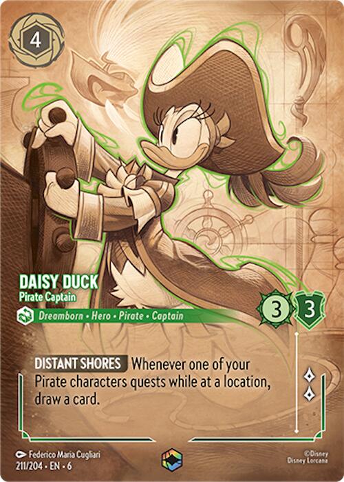 Daisy Duck - Pirate Captain (Enchanted) (211/204) [Azurite Sea] | Black Swamp Games