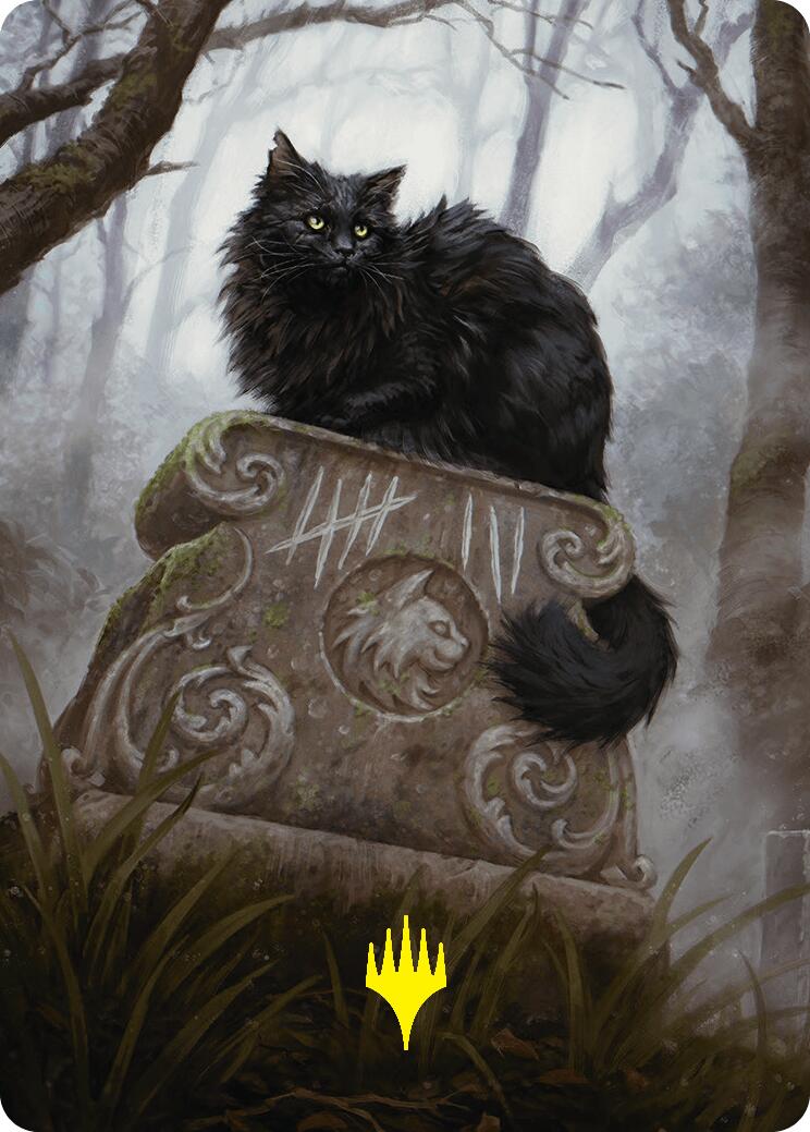 Nine-Lives Familiar 2 Art Card (36/54) (Gold-Stamped Planeswalker Symbol) [Foundations Art Series] | Black Swamp Games