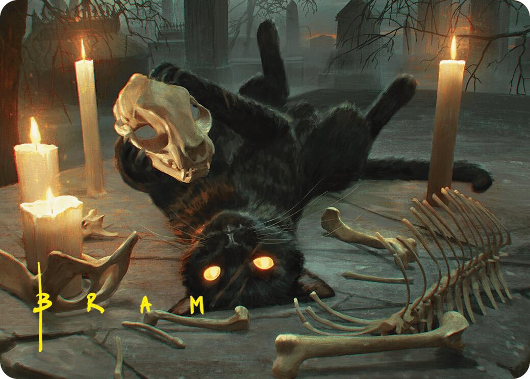 Nine-Lives Familiar Art Card (8/54) (Gold-Stamped Signature) [Foundations Art Series] | Black Swamp Games