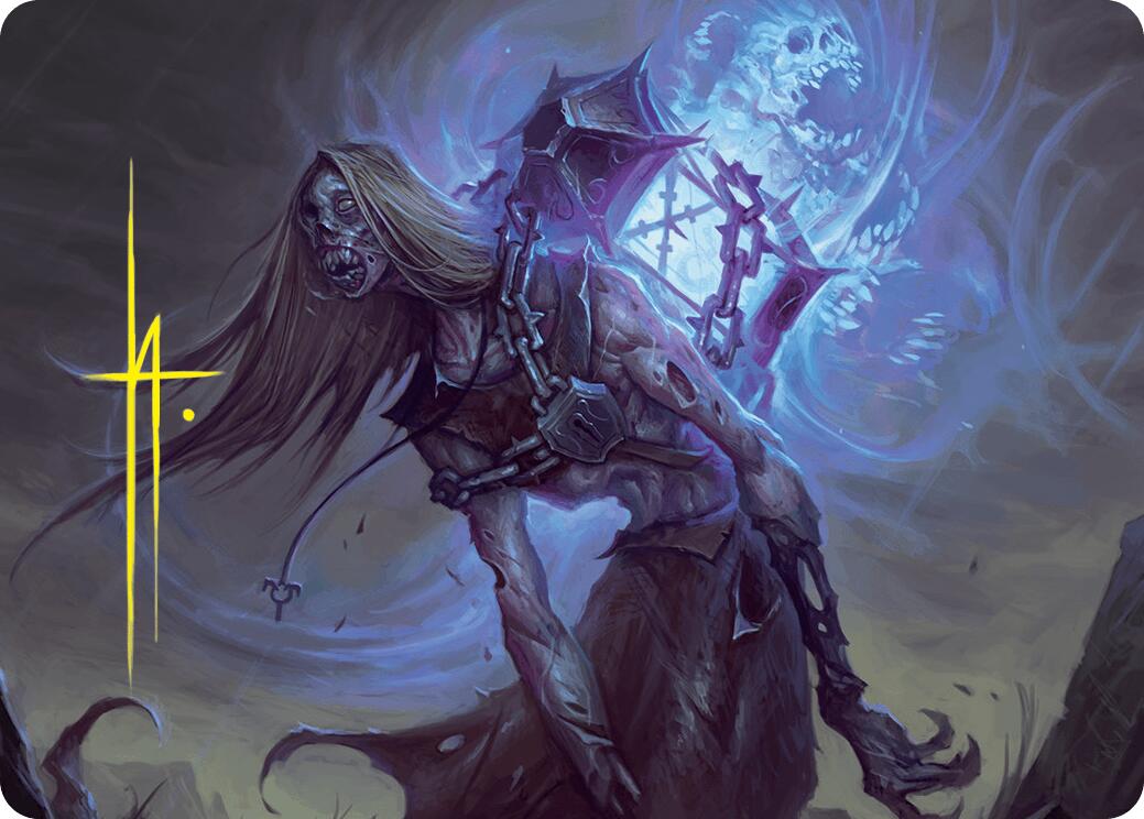 Soul-Shackled Zombie Art Card (9/54) (Gold-Stamped Signature) [Foundations Art Series] | Black Swamp Games