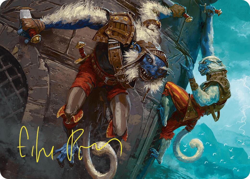 Goblin Boarders Art Card (11/54) (Gold-Stamped Signature) [Foundations Art Series] | Black Swamp Games