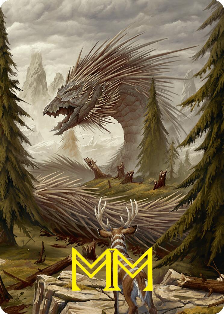 Quilled Greatwurm Art Card (44/54) (Gold-Stamped Signature) [Foundations Art Series] | Black Swamp Games