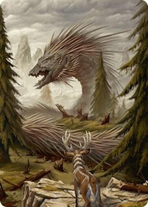 Quilled Greatwurm Art Card (44/54) [Foundations Art Series] | Black Swamp Games
