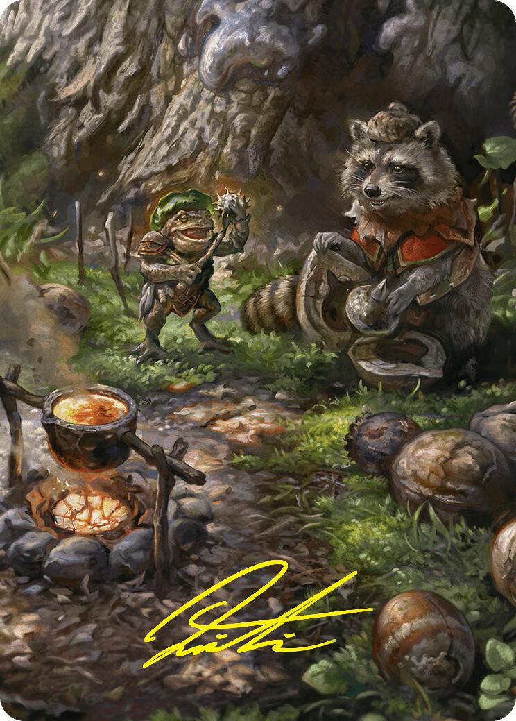 Sylvan Scavenging Art Card (46/54) (Gold-Stamped Signature) [Foundations Art Series] | Black Swamp Games