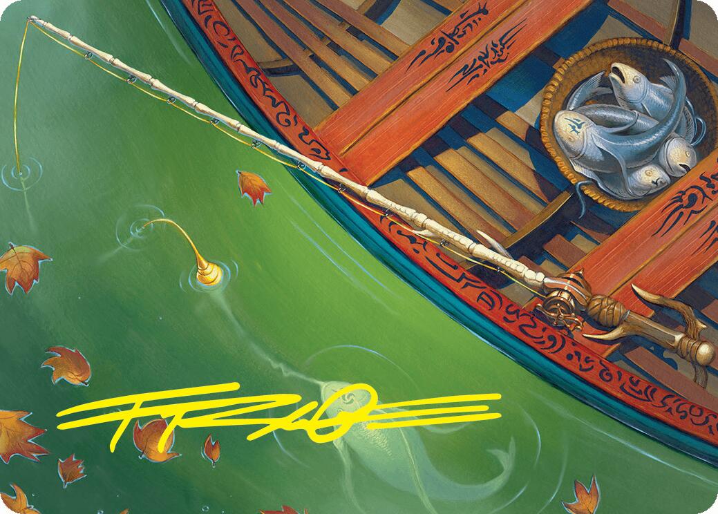 Fishing Pole Art Card (18/54) (Gold-Stamped Signature) [Foundations Art Series] | Black Swamp Games