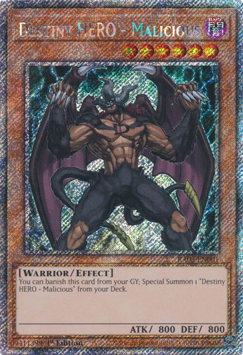 Destiny HERO - Malicious (Platinum Secret Rare) [RA03-EN001] Platinum Secret Rare | Black Swamp Games