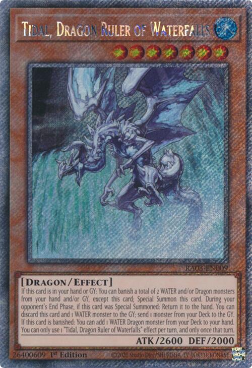 Tidal, Dragon Ruler of Waterfalls (Platinum Secret Rare) [RA03-EN009] Platinum Secret Rare | Black Swamp Games