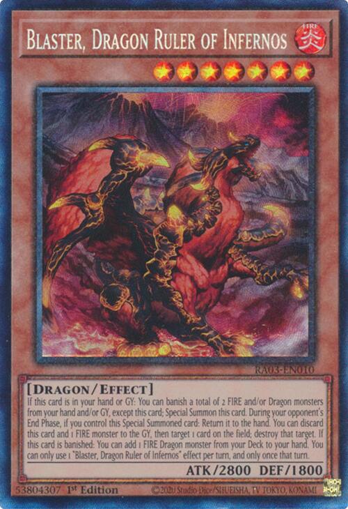 Blaster, Dragon Ruler of Infernos (CR) [RA03-EN010] Prismatic Collector's Rare | Black Swamp Games