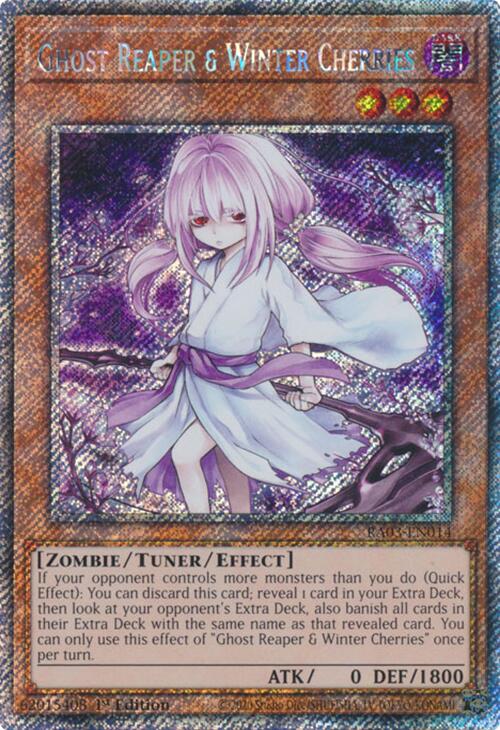 Ghost Reaper & Winter Cherries (Alternate Art) (Platinum Secret Rare) [RA03-EN014] Platinum Secret Rare | Black Swamp Games
