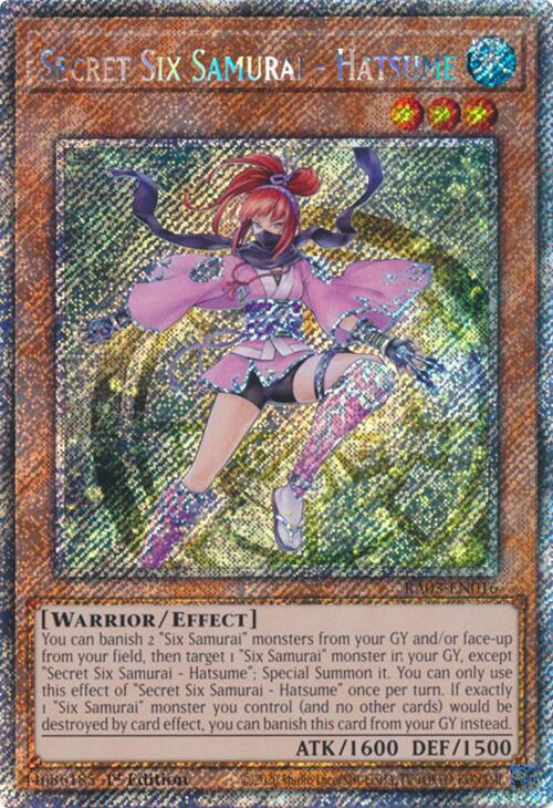 Secret Six Samurai - Hatsume (Platinum Secret Rare) [RA03-EN016] Platinum Secret Rare | Black Swamp Games