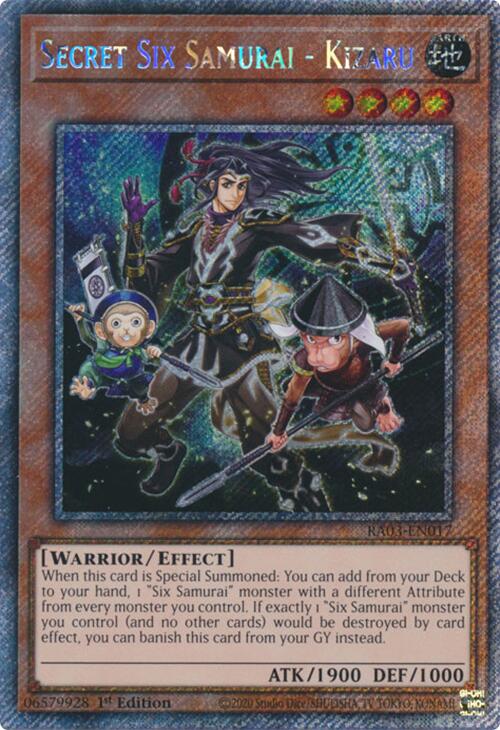 Secret Six Samurai - Kizaru (Platinum Secret Rare) [RA03-EN017] Platinum Secret Rare | Black Swamp Games