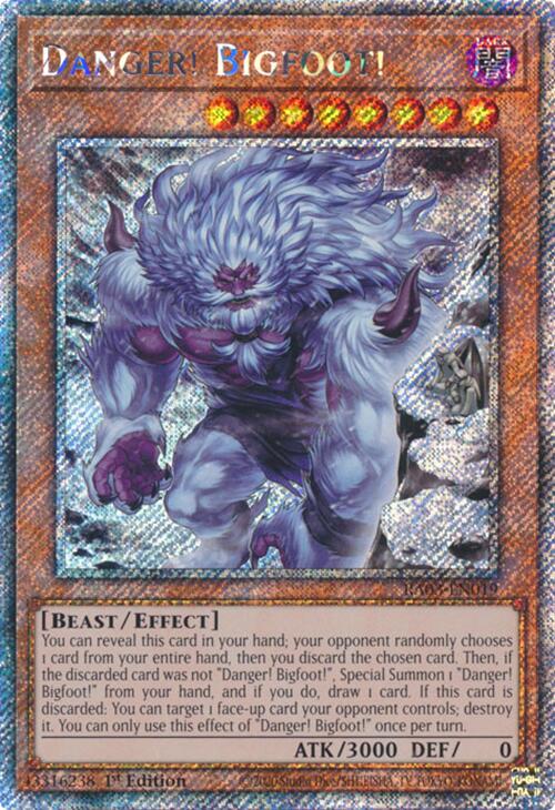 Danger! Bigfoot! (Alternate Art) (Platinum Secret Rare) [RA03-EN019] Platinum Secret Rare | Black Swamp Games