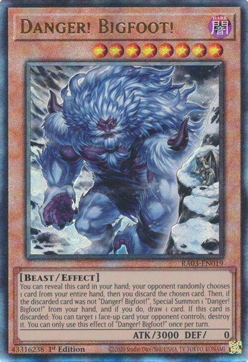 Danger! Bigfoot! (Alternate Art) (UTR) [RA03-EN019] Prismatic Ultimate Rare | Black Swamp Games