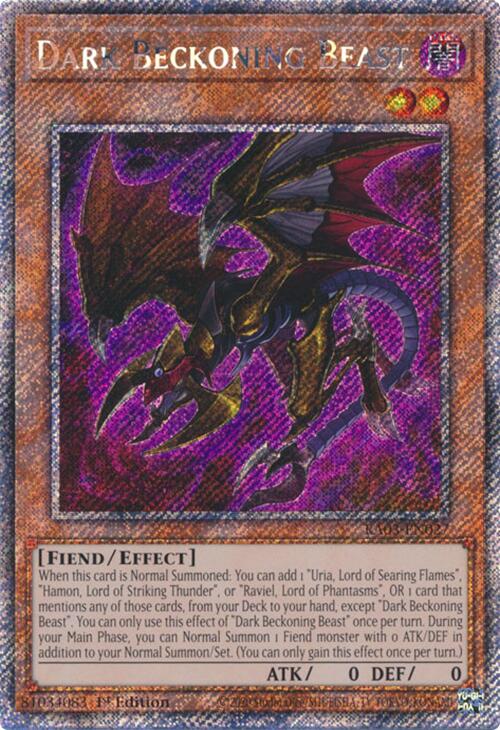 Dark Beckoning Beast (Platinum Secret Rare) [RA03-EN027] Platinum Secret Rare | Black Swamp Games