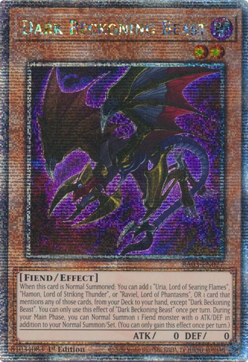 Dark Beckoning Beast (Quarter Century Secret Rare) [RA03-EN027] Quarter Century Secret Rare | Black Swamp Games