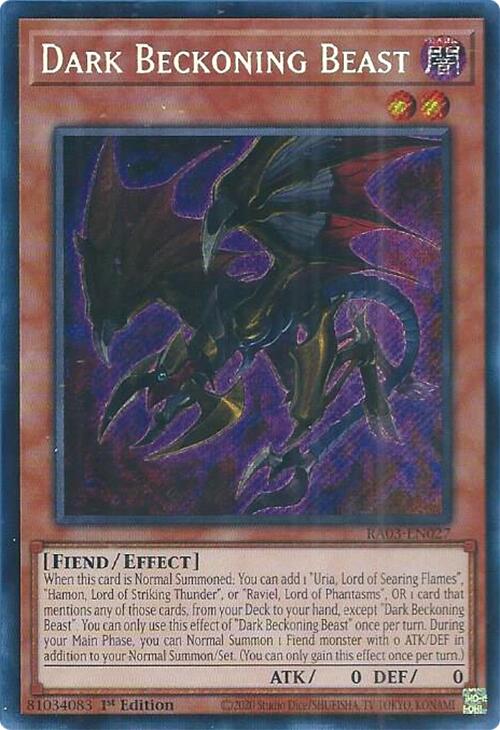 Dark Beckoning Beast (Secret Rare) [RA03-EN027] Secret Rare | Black Swamp Games