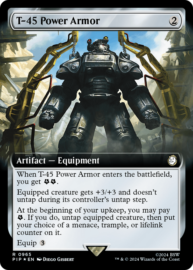 T-45 Power Armor (Extended Art) (Surge Foil) [Fallout] | Black Swamp Games