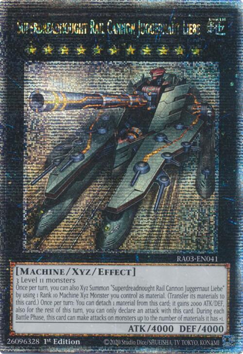 Superdreadnought Rail Cannon Juggernaut Liebe (Quarter Century Secret Rare) [RA03-EN041] Quarter Century Secret Rare | Black Swamp Games