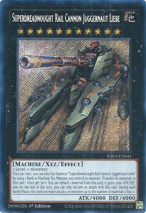 Superdreadnought Rail Cannon Juggernaut Liebe (Secret Rare) [RA03-EN041] Secret Rare | Black Swamp Games