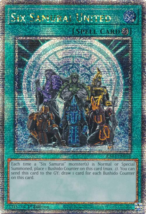 Six Samurai United (Quarter Century Secret Rare) [RA03-EN054] Quarter Century Secret Rare | Black Swamp Games