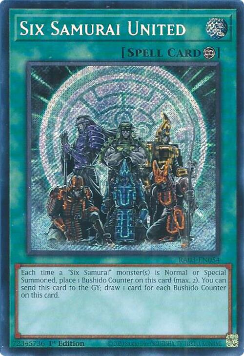 Six Samurai United (Secret Rare) [RA03-EN054] Secret Rare | Black Swamp Games