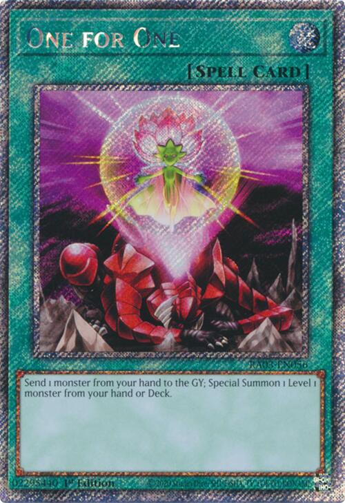 One for One (Platinum Secret Rare) [RA03-EN056] Platinum Secret Rare | Black Swamp Games