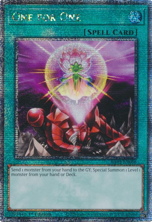 One for One (Quarter Century Secret Rare) [RA03-EN056] Quarter Century Secret Rare | Black Swamp Games