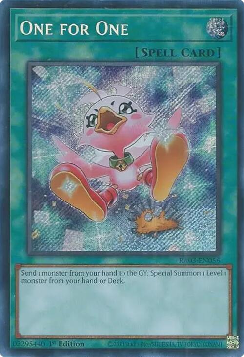 One for One (Alternate Art) (Secret Rare) [RA03-EN056] Secret Rare | Black Swamp Games