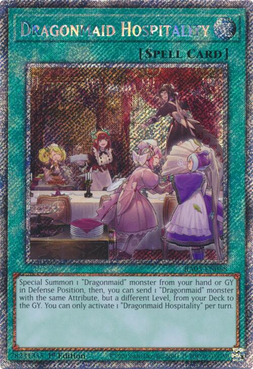 Dragonmaid Hospitality (Platinum Secret Rare) [RA03-EN068] Platinum Secret Rare | Black Swamp Games