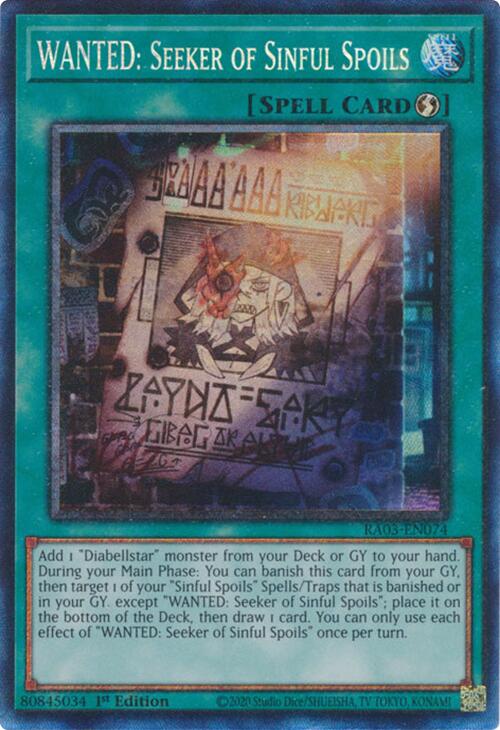WANTED: Seeker of Sinful Spoils (CR) [RA03-EN074] Prismatic Collector's Rare | Black Swamp Games