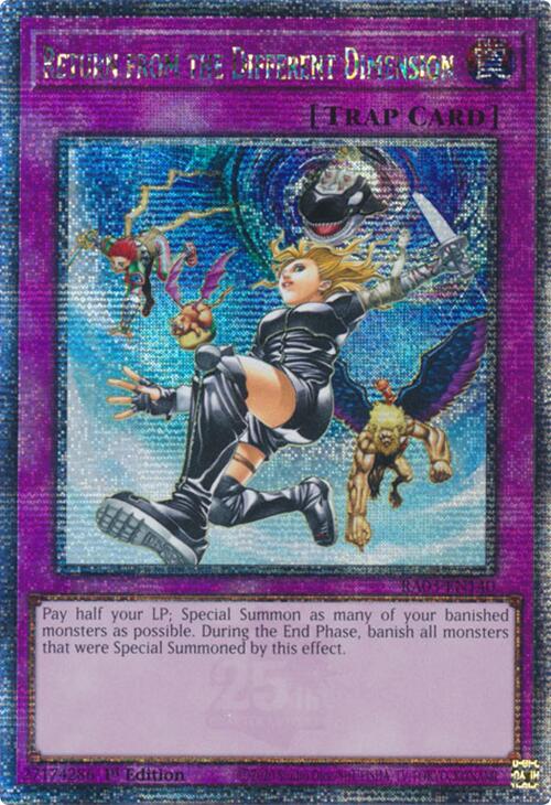 Return from the Different Dimension (Quarter Century Secret Rare) [RA03-EN140] Quarter Century Secret Rare | Black Swamp Games