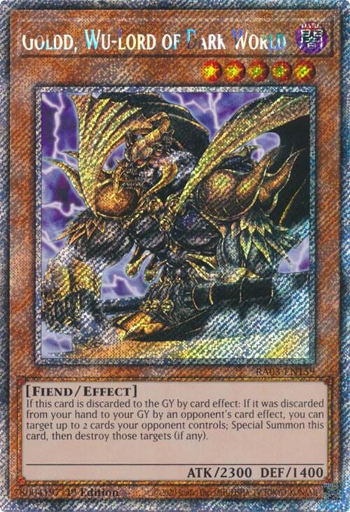 Goldd, Wu-Lord of Dark World (Platinum Secret Rare) [RA03-EN159] Platinum Secret Rare | Black Swamp Games