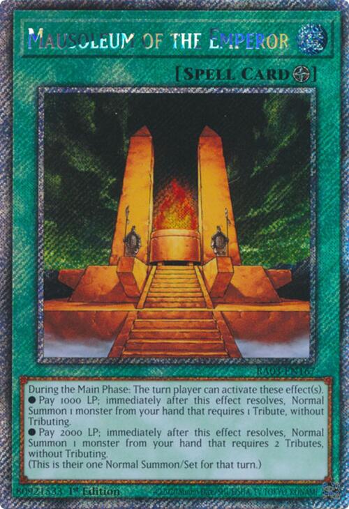 Mausoleum of the Emperor (Platinum Secret Rare) [RA03-EN167] Platinum Secret Rare | Black Swamp Games